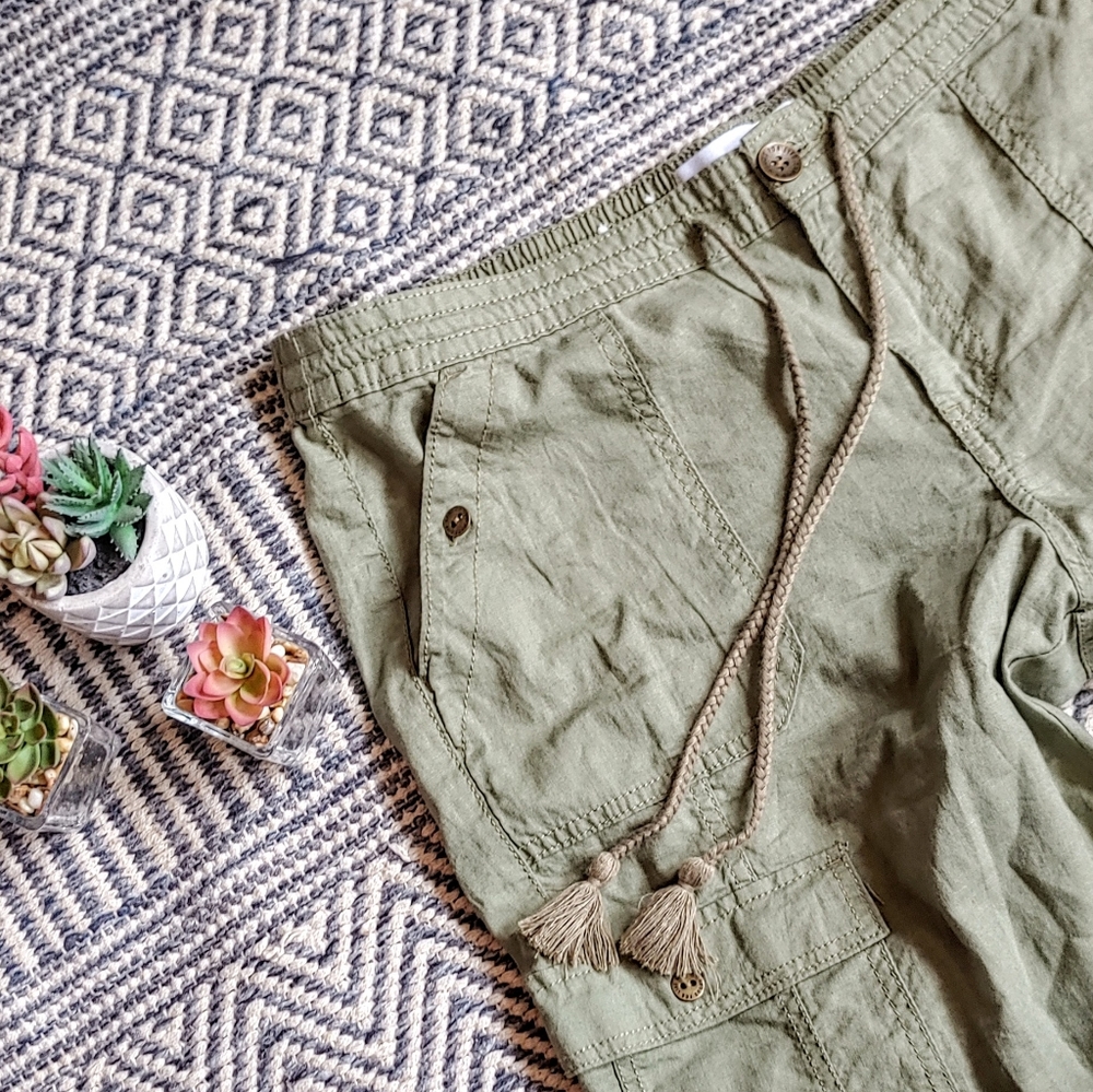 Sonoma Linen Blend Crop Pant XL